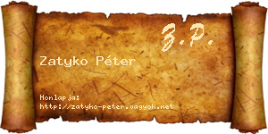Zatyko Péter névjegykártya